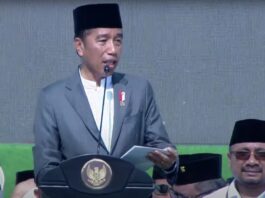 Pidati Presiden Jokowi pada Resepsi Puncak Satu Abad Nahdlatul Ulama di Gelora Delta Sidoarjo, 7 Februari 2023. Foto Setkab